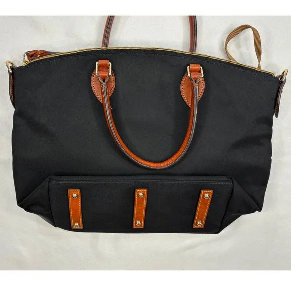 DOONEY & BOURKE Black Nylon/ Leather Trims Pocket Shoulder Bag - Picture 5 of 16